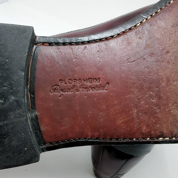 Vintage Florsheim Loafers Shoes 11 Red Tassel Wingtip - Picture 9 of 16